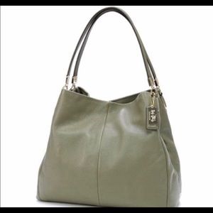 Coach olive green leather purse